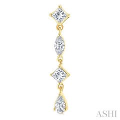 ASHI Mixed Shape Diamond Fashion Long Earrings 681E3PPFGERYG