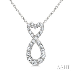 ASHI Heart Shape Infinity Diamond Fashion Pendant 68206PPTGPDWG