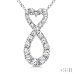 ASHI Heart Shape Infinity Diamond Fashion Pendant 68206PPTGPDWG
