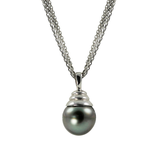 Parkplace Pearls Sterling Silver Tahitian Pearl Pendant 682096/18