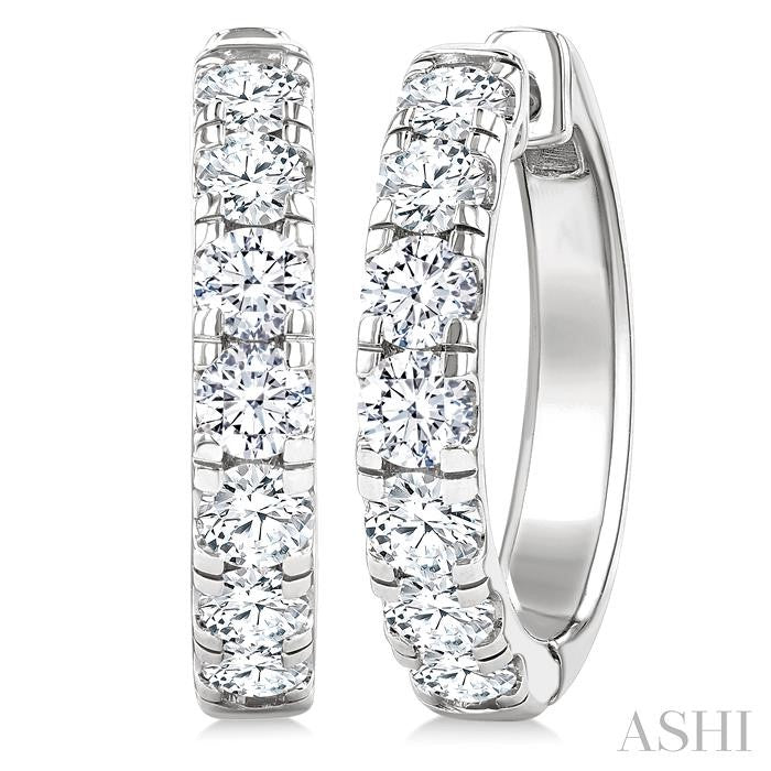 ASHI Round Shape Diamond Hoop Earrings 68210PPFGERWG-2.0