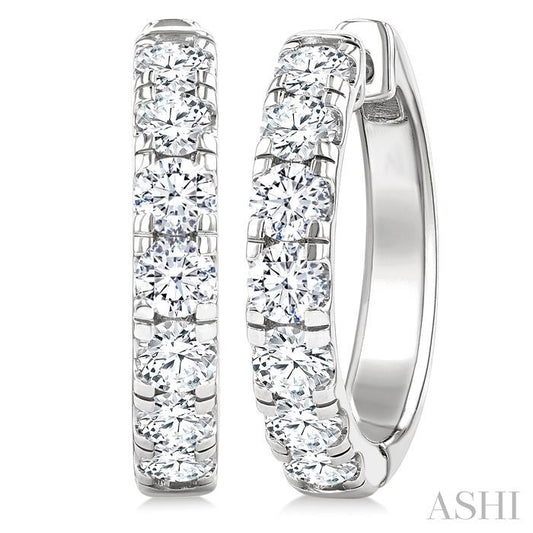 ASHI Round Shape Diamond Hoop Earrings 68210PPFGERWG-2.0