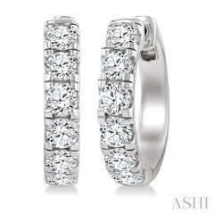 ASHI Round Shape Diamond Hoop Earrings 68210PPFGERWG-3.0