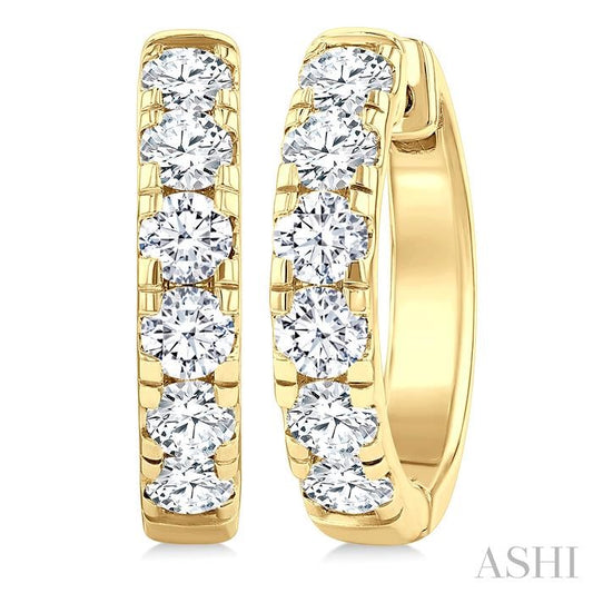 ASHI Round Shape Diamond Hoop Earrings 68210PPFGERYG-1.5