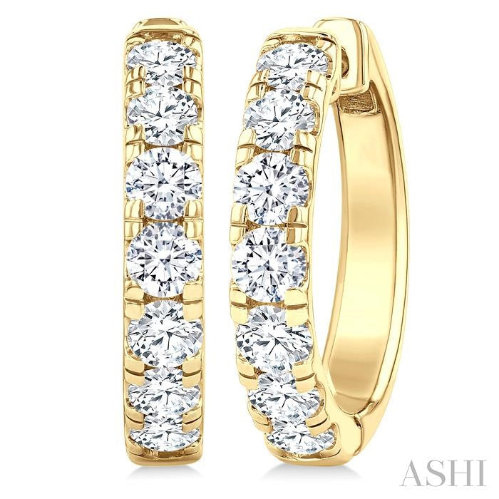 ASHI Round Shape Diamond Hoop Earrings 68210PPFGERYG-2.0