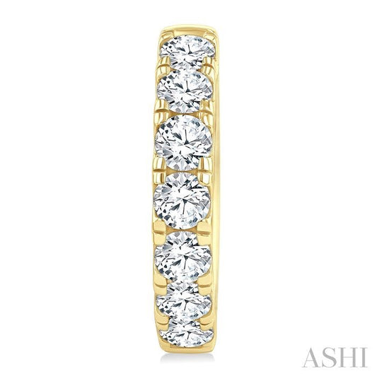 ASHI Round Shape Diamond Hoop Earrings 68210PPFGERYG-2.5