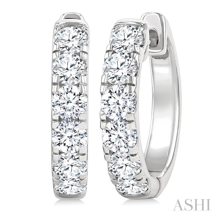 ASHI Round Shape Diamond Hoop Earrings 68211PPFGERWG