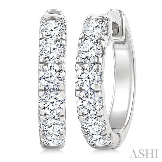 ASHI Round Shape Diamond Hoop Earrings 68211PPFGERWG