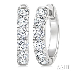 ASHI Round Shape Diamond Hoop Earrings 68211PPFGERWG