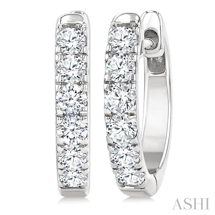 ASHI Round Shape Diamond Hoop Earrings 68213PPFGERWG