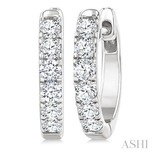 ASHI Round Shape Diamond Hoop Earrings 68213PPFGERWG