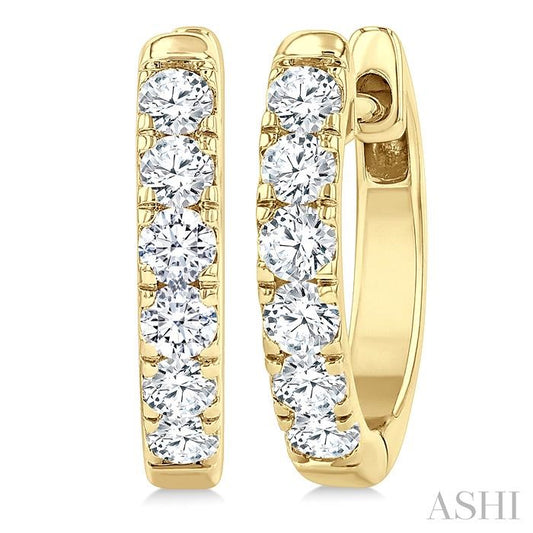 ASHI Round Shape Diamond Hoop Earrings 68213PPFGERYG