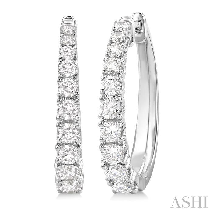 ASHI Graduated Diamond Fashion Hoop Earrings 683V0PPFGERWG-1.50