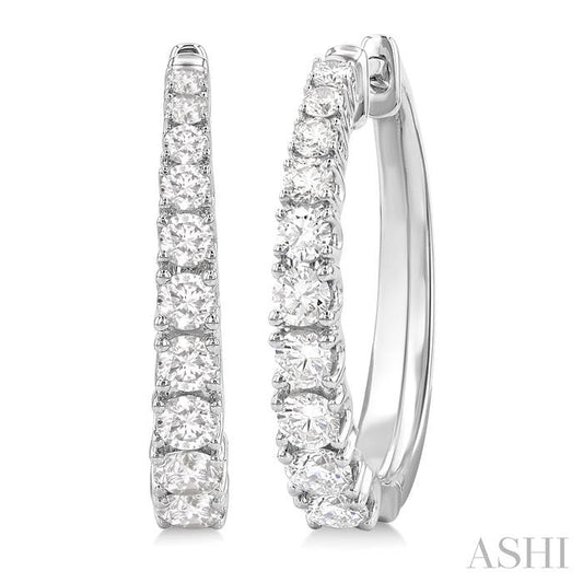 ASHI Graduated Diamond Fashion Hoop Earrings 683V0PPFGERWG-1.50