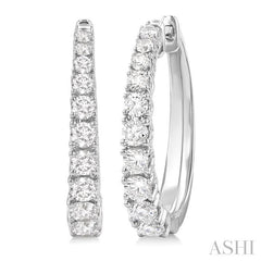 ASHI Graduated Diamond Fashion Hoop Earrings 683V0PPFGERWG-1.50