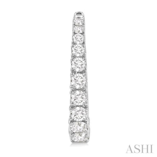ASHI Graduated Diamond Fashion Hoop Earrings 683V0PPFGERWG-1.50