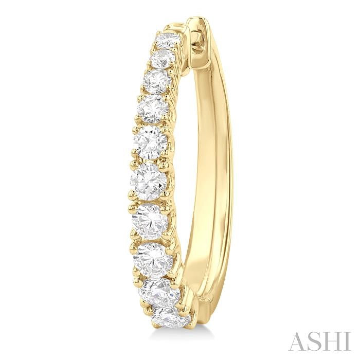 ASHI Graduated Diamond Fashion Hoop Earrings 683V0PPFGERYG-1.50