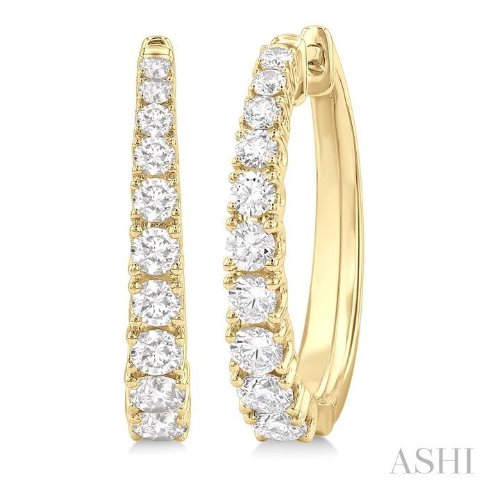 ASHI Graduated Diamond Fashion Hoop Earrings 683V0PPFGERYG-1.50
