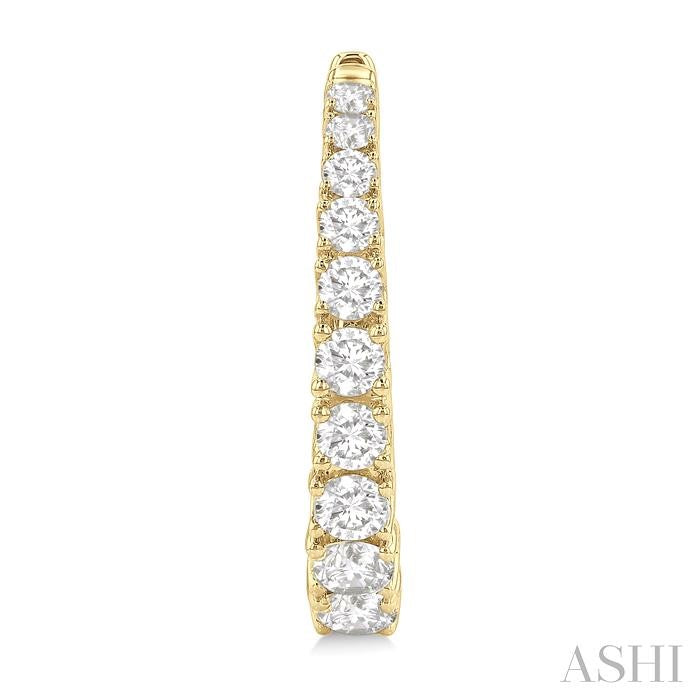 ASHI Graduated Diamond Fashion Hoop Earrings 683V0PPFGERYG-1.50