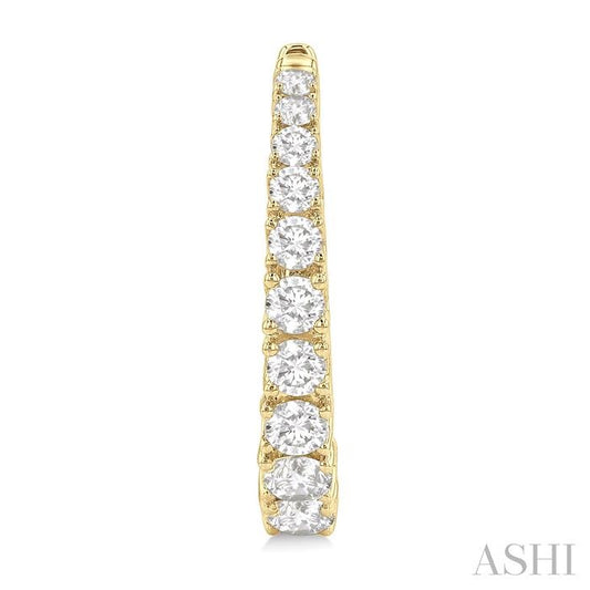 ASHI Graduated Diamond Fashion Hoop Earrings 683V0PPFGERYG-1.50