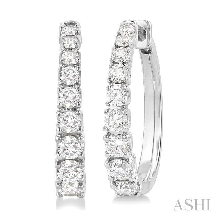 ASHI Graduated Diamond Fashion Hoop Earrings 683V1PPFGERWG