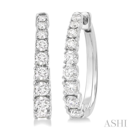 ASHI Graduated Diamond Fashion Hoop Earrings 683V1PPFGERWG