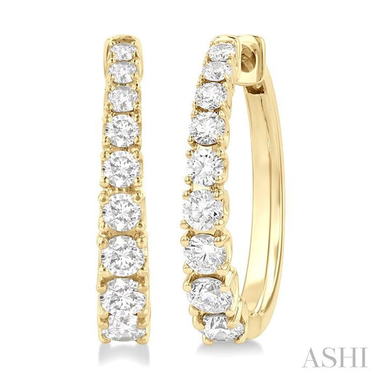 ASHI Graduated Diamond Fashion Hoop Earrings 683V1PPFGERYG