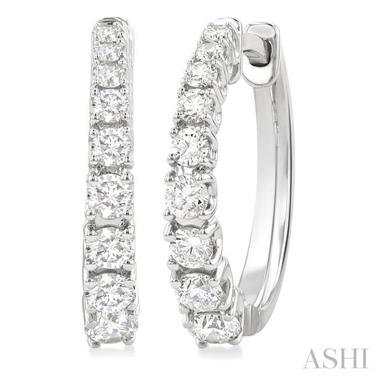 ASHI Graduated Diamond Fashion Hoop Earrings 683V2PPFGERWG