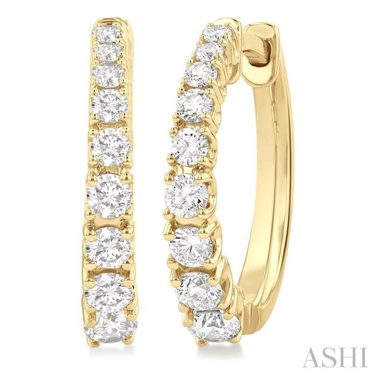 ASHI Graduated Diamond Fashion Hoop Earrings 683V2PPFGERYG