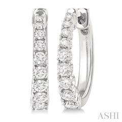 ASHI Graduated Diamond Fashion Hoop Earrings 683V3PPFGERWG