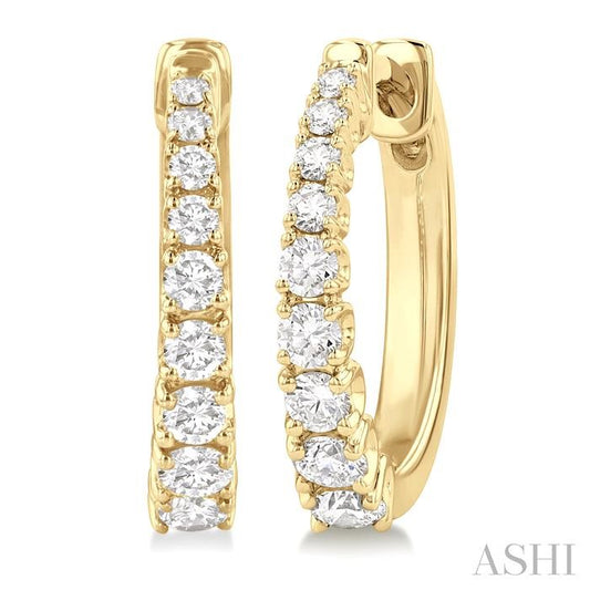 ASHI Graduated Diamond Fashion Hoop Earrings 683V3PPFGERYG