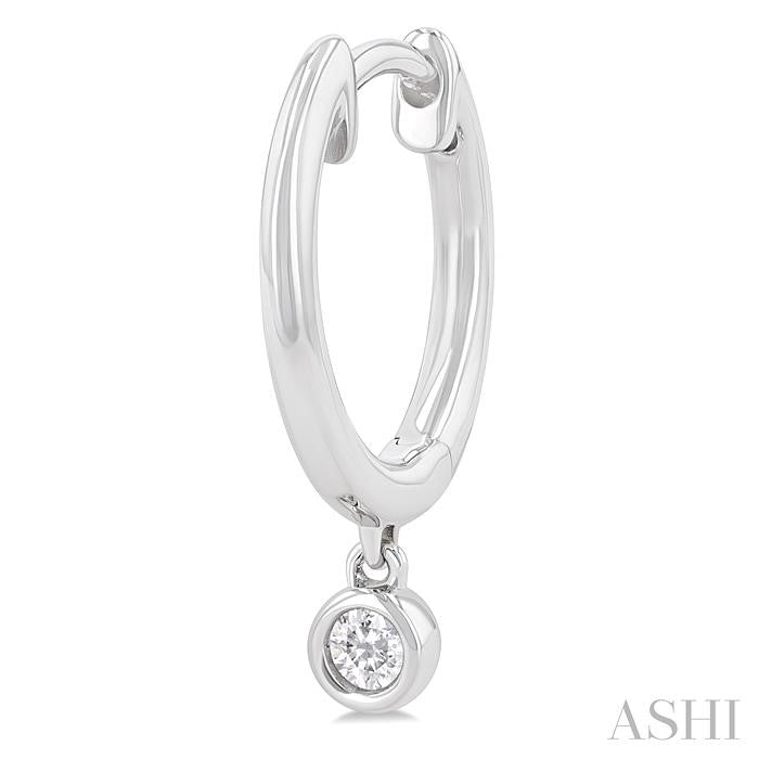ASHI Bezel Set Petite Diamond Huggie Fashion Earrings 684V8PPTGERWG