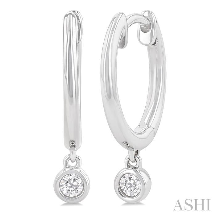 ASHI Bezel Set Petite Diamond Huggie Fashion Earrings 684V8PPTGERWG