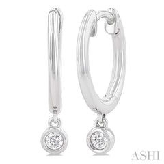 ASHI Bezel Set Petite Diamond Huggie Fashion Earrings 684V8PPTGERWG