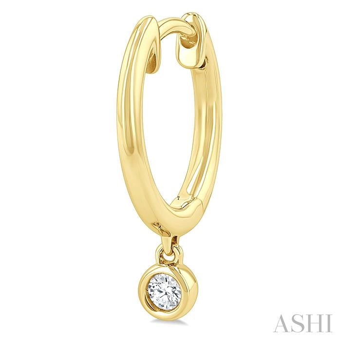 ASHI Bezel Set Petite Diamond Huggie Fashion Earrings 684V8PPTGERYG