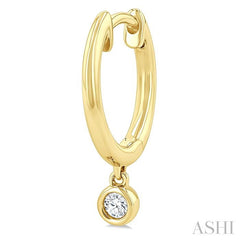 ASHI Bezel Set Petite Diamond Huggie Fashion Earrings 684V8PPTGERYG