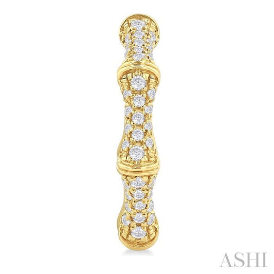 ASHI Petite Diamond Bamboo Huggie Fashion Earrings 684W5PPFGERYG