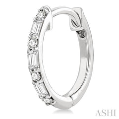 ASHI Baguette Petite Diamond Fashion Huggie Earrings 685V6PPTGERWG