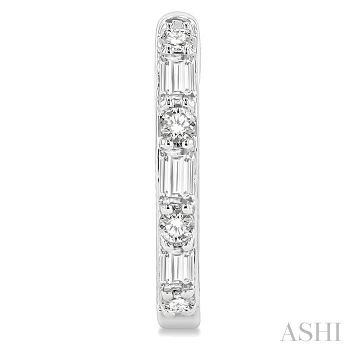 ASHI Baguette Petite Diamond Fashion Huggie Earrings 685V6PPTGERWG