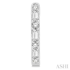 ASHI Baguette Petite Diamond Fashion Huggie Earrings 685V6PPTGERWG
