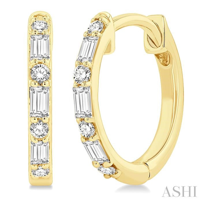 ASHI Baguette Petite Diamond Fashion Huggie Earrings 685V6PPTGERYG