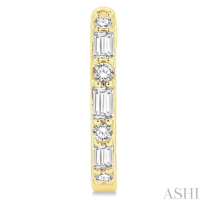 ASHI Baguette Petite Diamond Fashion Huggie Earrings 685V6PPTGERYG