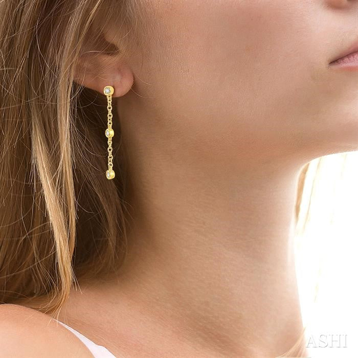 ASHI Diamond Station Long Chain Earrings 688D8PPTGERYG