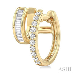 ASHI Double Row Diamond Huggie Fashion Earrings 688W3PPFGERYG