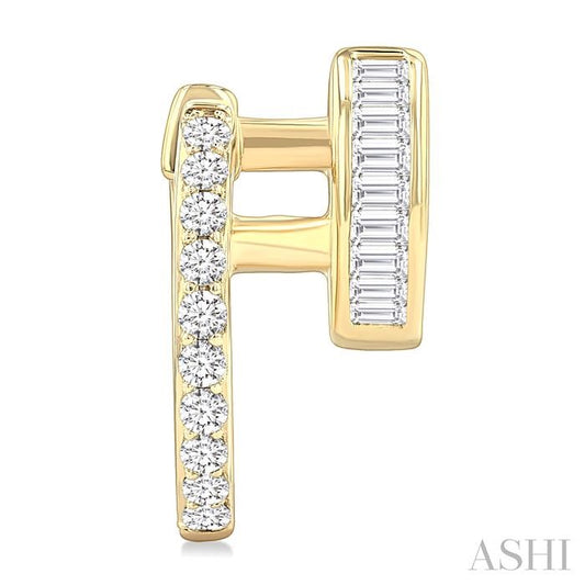 ASHI Double Row Diamond Huggie Fashion Earrings 688W3PPFGERYG