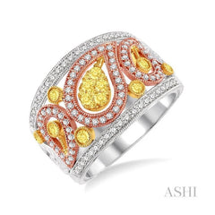 ASHI Pear Shape Yellow Diamond Fashion Ring 34522PPFV3T