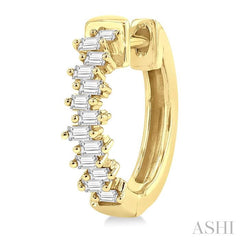 ASHI Scatter Petite Baguette Diamond Huggie Fashion Earrings 689V5PPTGERYG