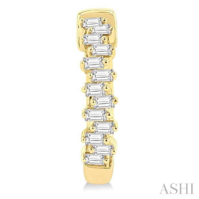 ASHI Scatter Petite Baguette Diamond Huggie Fashion Earrings 689V5PPTGERYG