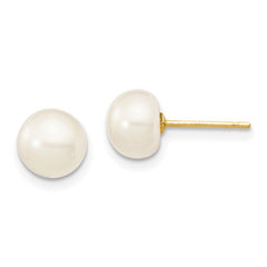 Quality Gold 14k 6-7mm FW Cultured Pearl 7.25 w/1 ext Brace 18 w/2 ext Neck Earring Set XF454SET