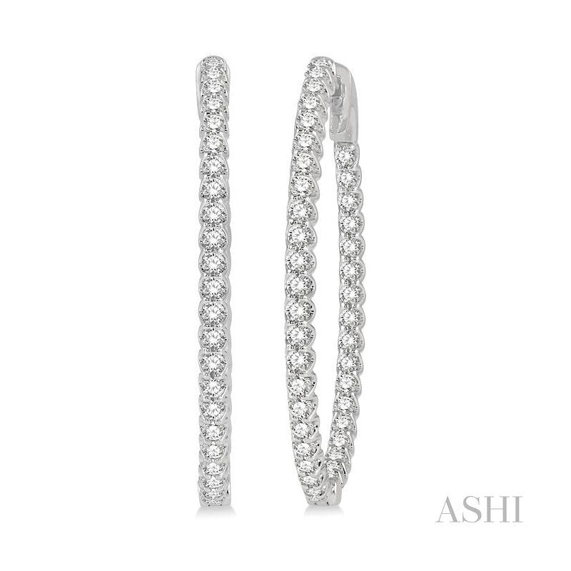 ASHI Inside-Out Diamond Oval Hoop Earrings 624B0PPFGERWG-1.50